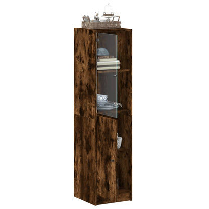 Highboard Se Skleněnými Dvířky 35 X 37 X 142 Cm