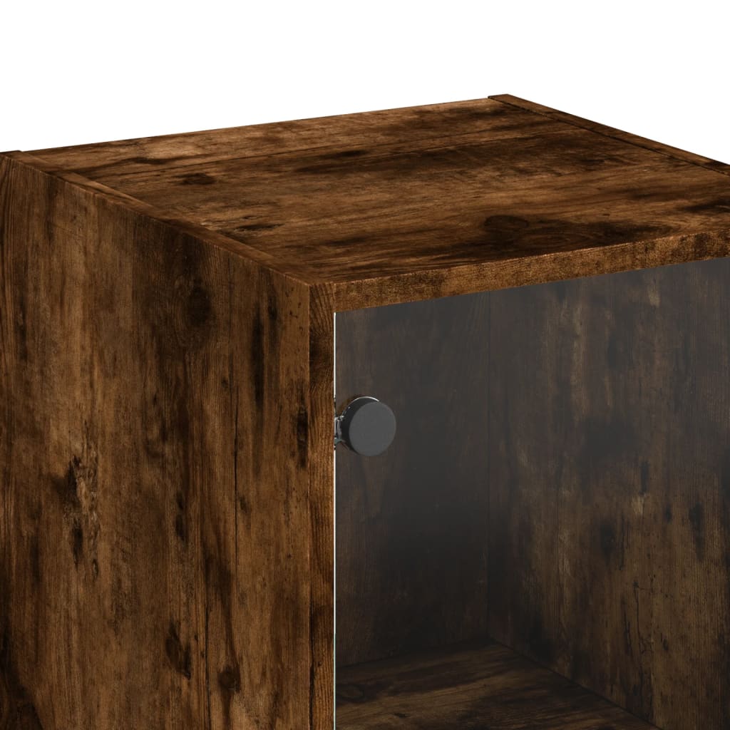 Highboard Se Skleněnými Dvířky 35 X 37 X 142 Cm