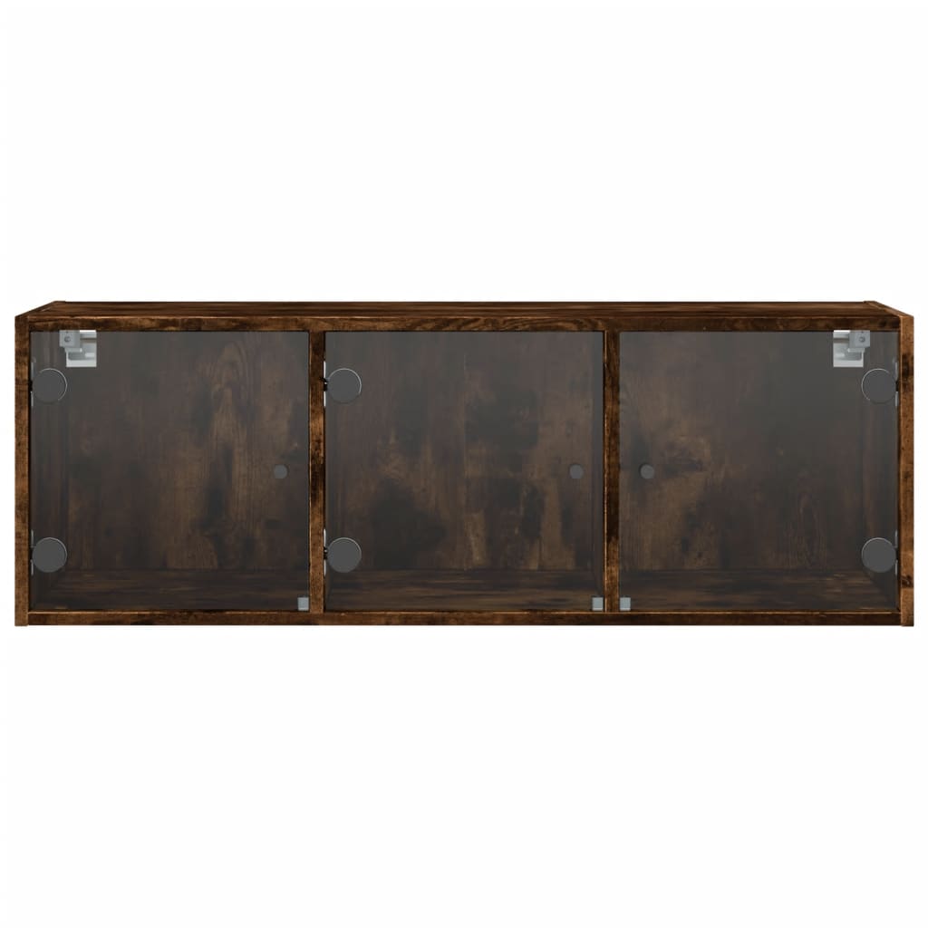 Nástěnná Skříňka Se Skleněnými Dvířky Kouřový Dub 102X37X35 Cm