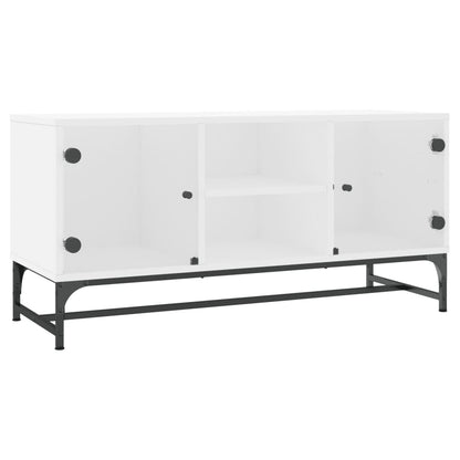 Tv Skříňka Se Skleněnými Dvířky 102 X 37 X 50 Cm