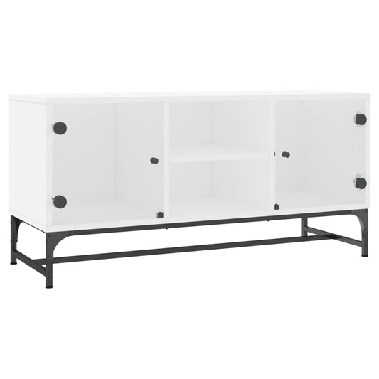 Tv Skříňka Se Skleněnými Dvířky 102 X 37 X 50 Cm
