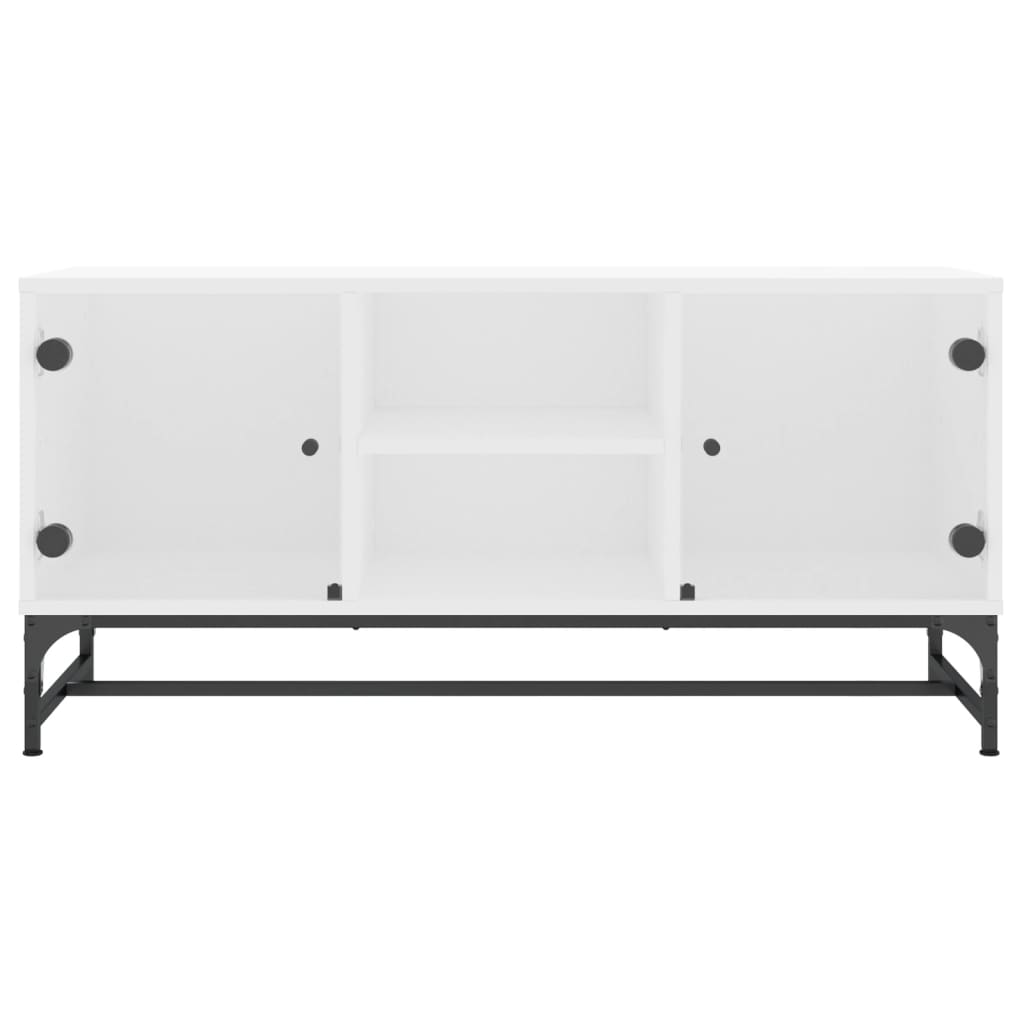 Tv Skříňka Se Skleněnými Dvířky 102 X 37 X 50 Cm