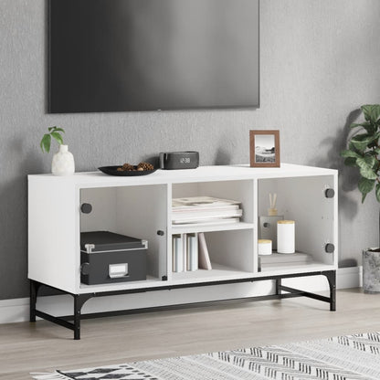 Tv Skříňka Se Skleněnými Dvířky 102 X 37 X 50 Cm