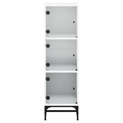 Highboard Se Skleněnými Dvířky Bílý 35 X 37 X 120 Cm