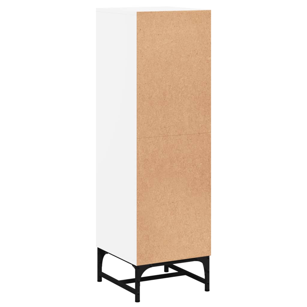 Highboard Se Skleněnými Dvířky Bílý 35 X 37 X 120 Cm