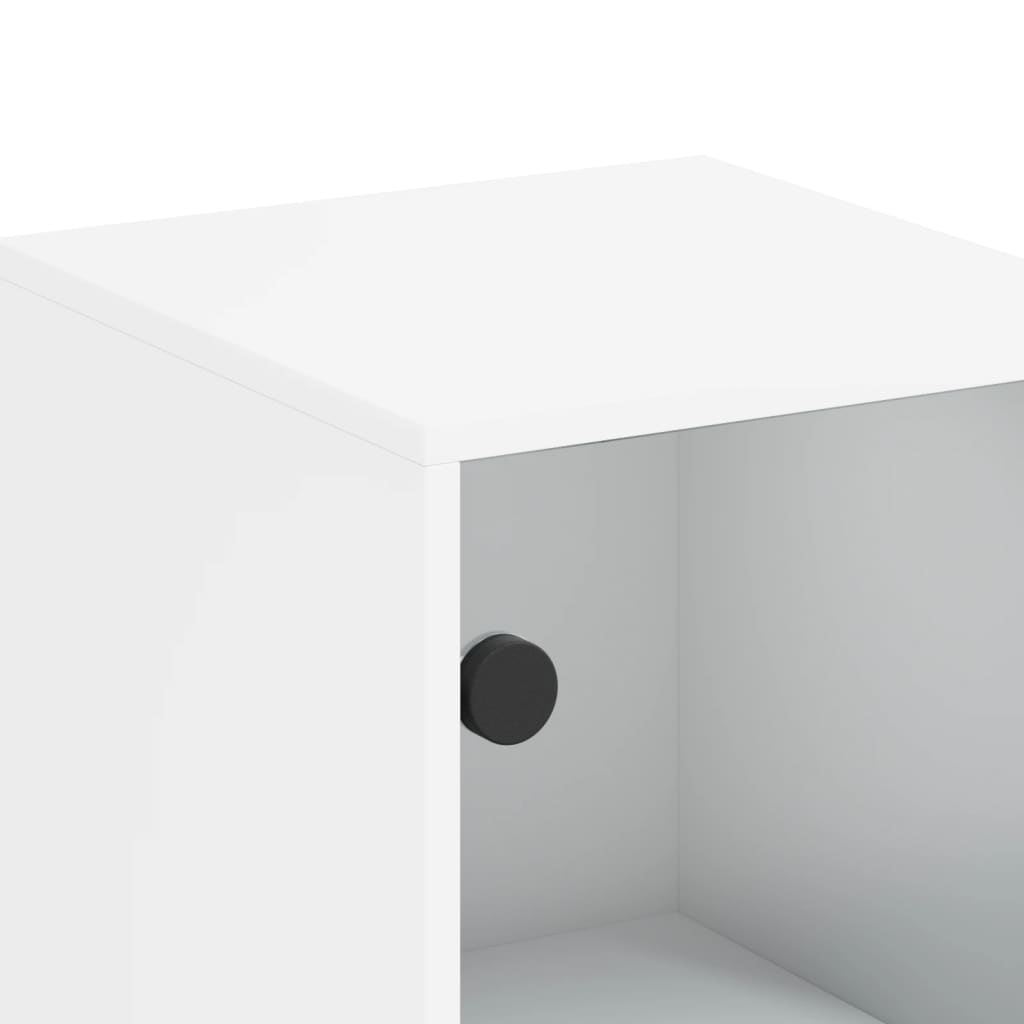 Highboard Se Skleněnými Dvířky Bílý 35 X 37 X 120 Cm