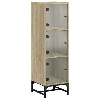 Highboard Se Skleněnými Dvířky Dub Sonoma 35 X 37 X 120 Cm
