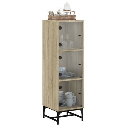 Highboard Se Skleněnými Dvířky Dub Sonoma 35 X 37 X 120 Cm