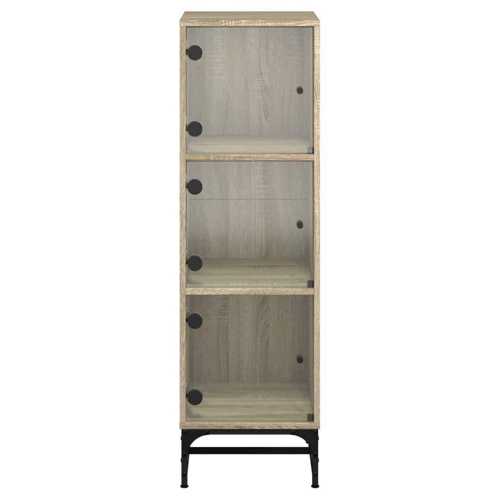 Highboard Se Skleněnými Dvířky Dub Sonoma 35 X 37 X 120 Cm