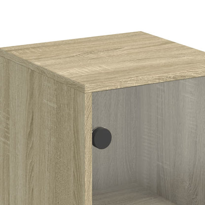Highboard Se Skleněnými Dvířky Dub Sonoma 35 X 37 X 120 Cm