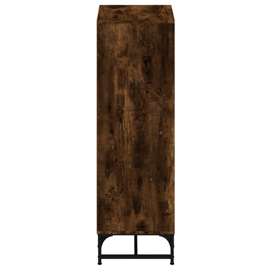 Highboard Se Skleněnými Dvířky Kouřový Dub 35 X 37 X 120 Cm
