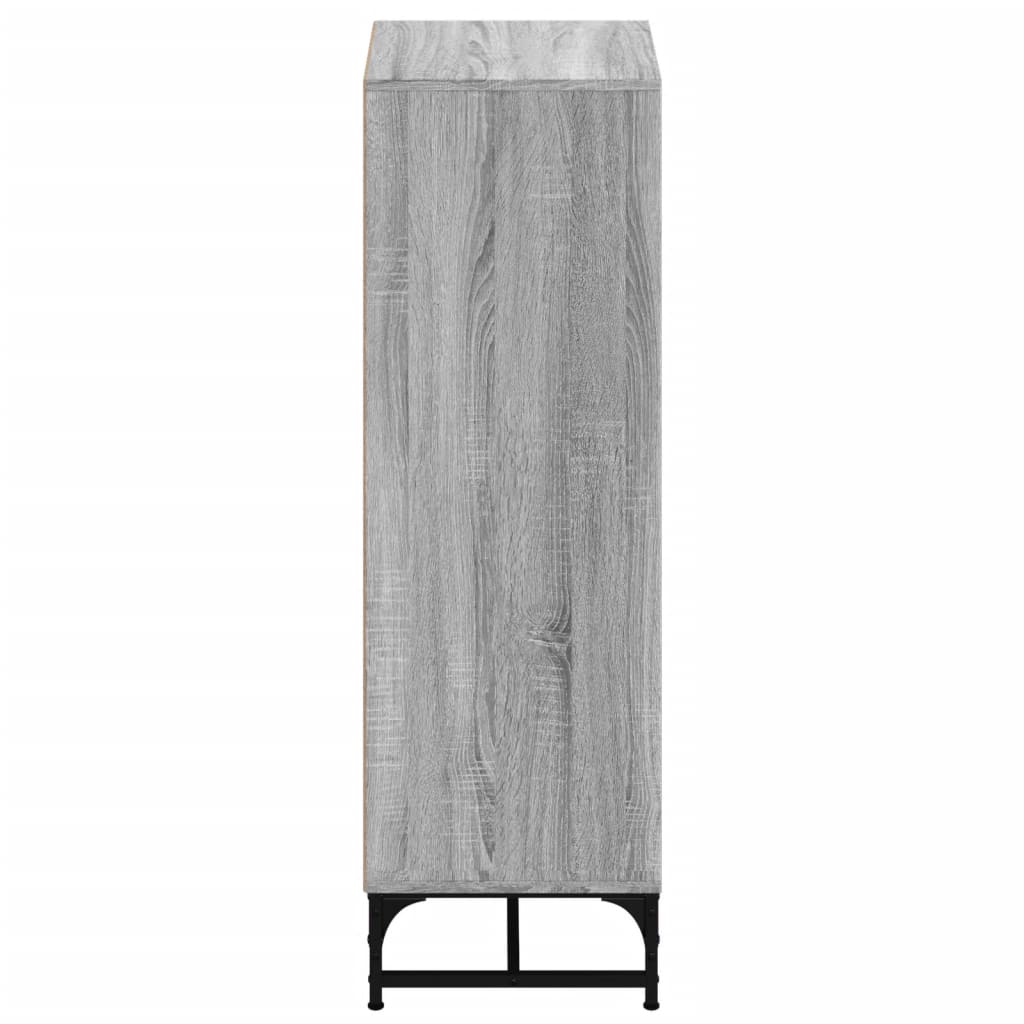 Highboard Se Skleněnými Dvířky Šedý Sonoma 35 X 37 X 120 Cm
