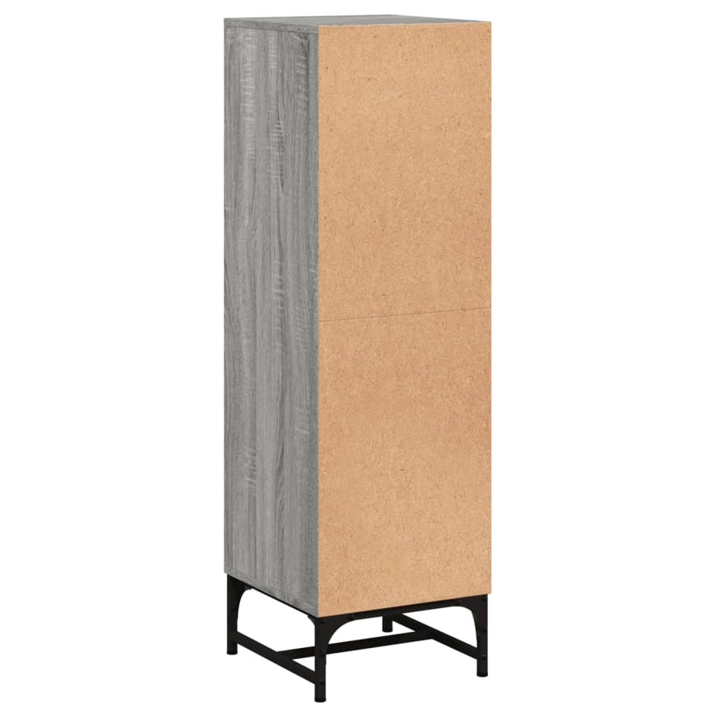 Highboard Se Skleněnými Dvířky Šedý Sonoma 35 X 37 X 120 Cm