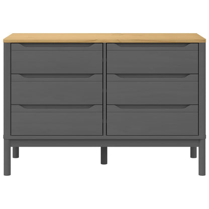 Komoda Floro Šedá Masivní Borové Dřevo