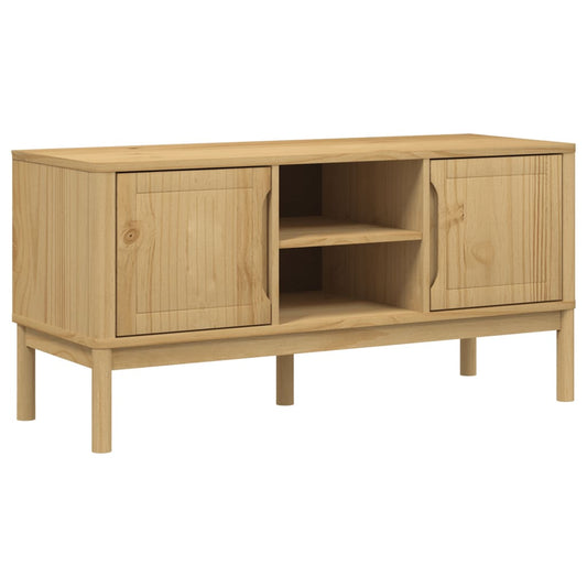 Tv Stolek Floro Voskově Hnědý 114X43X55 Cm Masivní Borové Dřevo