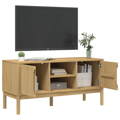 Tv Stolek Floro Voskově Hnědý 114X43X55 Cm Masivní Borové Dřevo