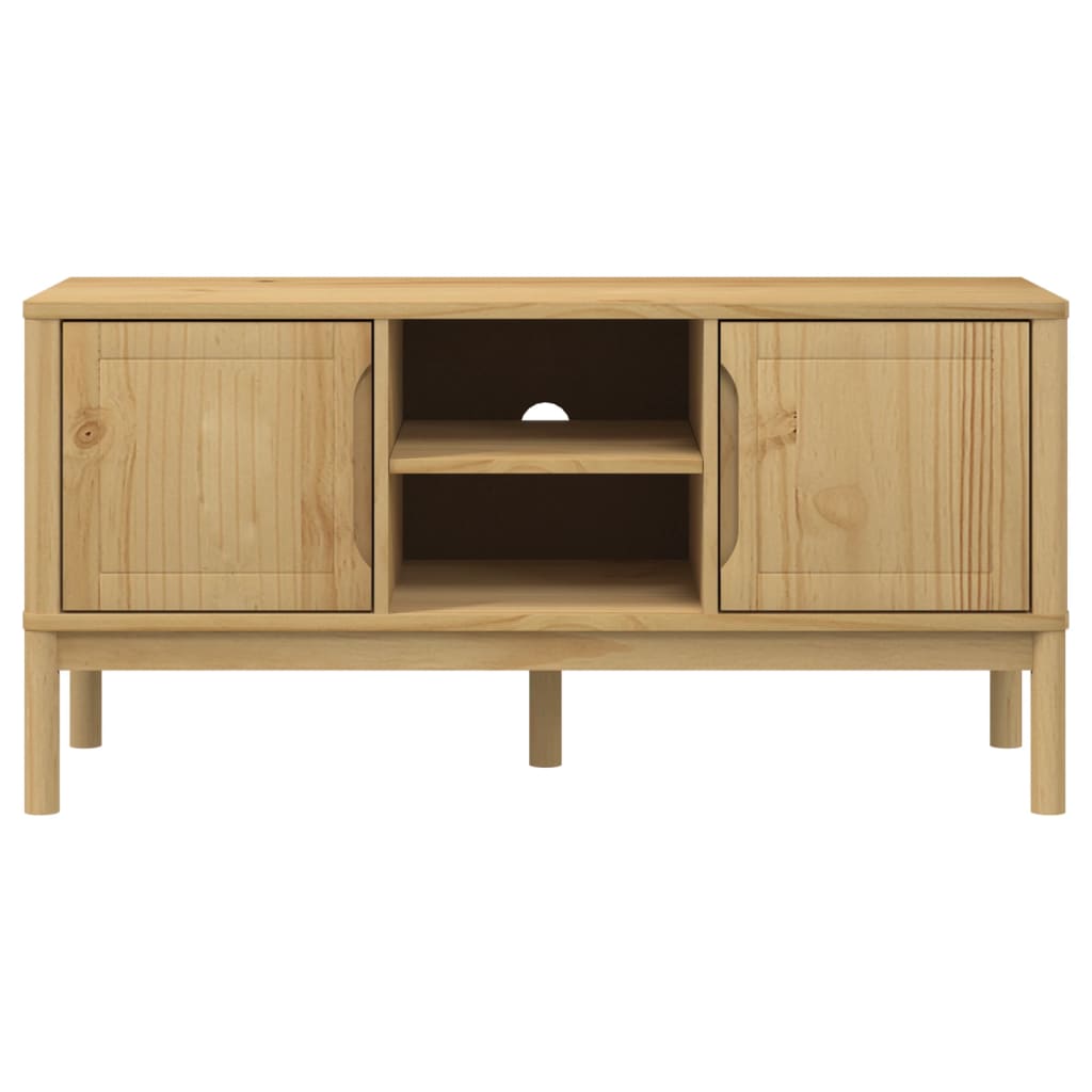 Tv Stolek Floro Voskově Hnědý 114X43X55 Cm Masivní Borové Dřevo