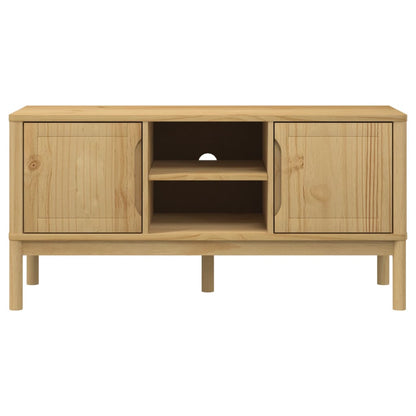 Tv Stolek Floro Voskově Hnědý 114X43X55 Cm Masivní Borové Dřevo