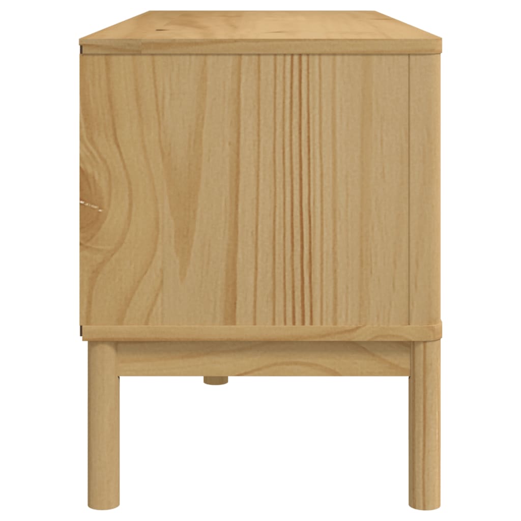 Tv Stolek Floro Voskově Hnědý 114X43X55 Cm Masivní Borové Dřevo