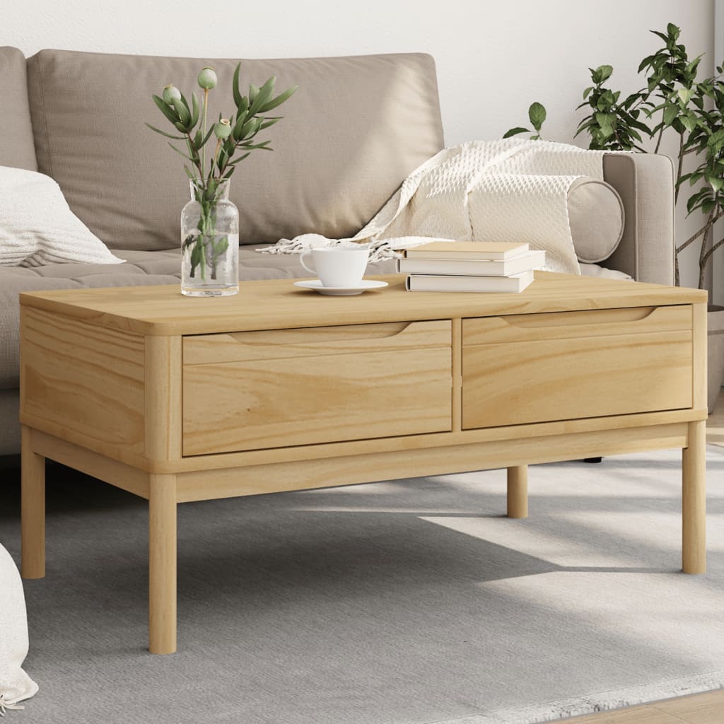 Konferenční Stolek Floro Bílý 99X55,5X45 Cm Masivní Borovice