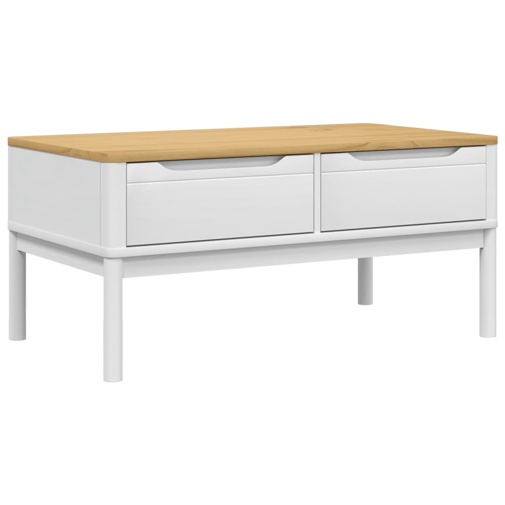 Konferenční Stolek Floro Bílý 99X55,5X45 Cm Masivní Borovice