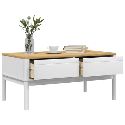 Konferenční Stolek Floro Bílý 99X55,5X45 Cm Masivní Borovice