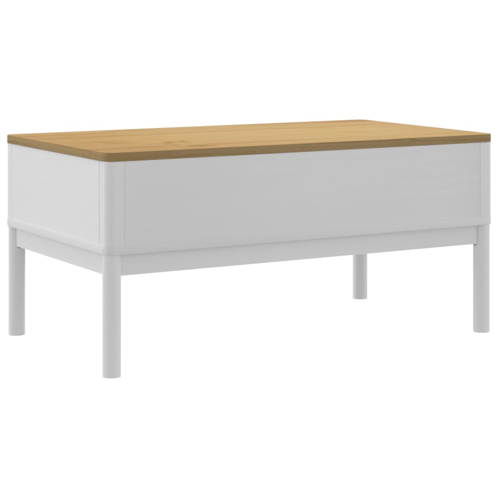 Konferenční Stolek Floro Bílý 99X55,5X45 Cm Masivní Borovice