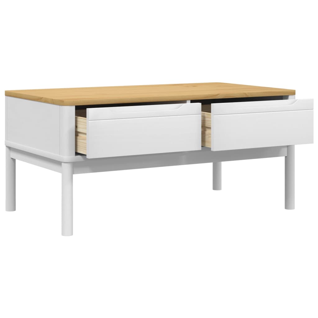 Konferenční Stolek Floro Bílý 99X55,5X45 Cm Masivní Borovice