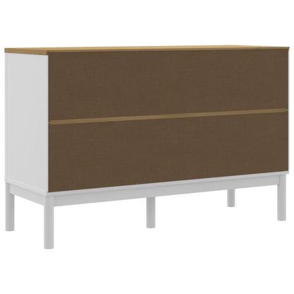 Příborník Floro Bílý 114 X 43 X 74 Cm Masivní Borovice