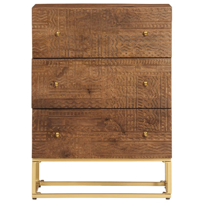 Komoda Se Zásuvkami 55 X 30 X 76 Cm Masivní Mangovník A Železo