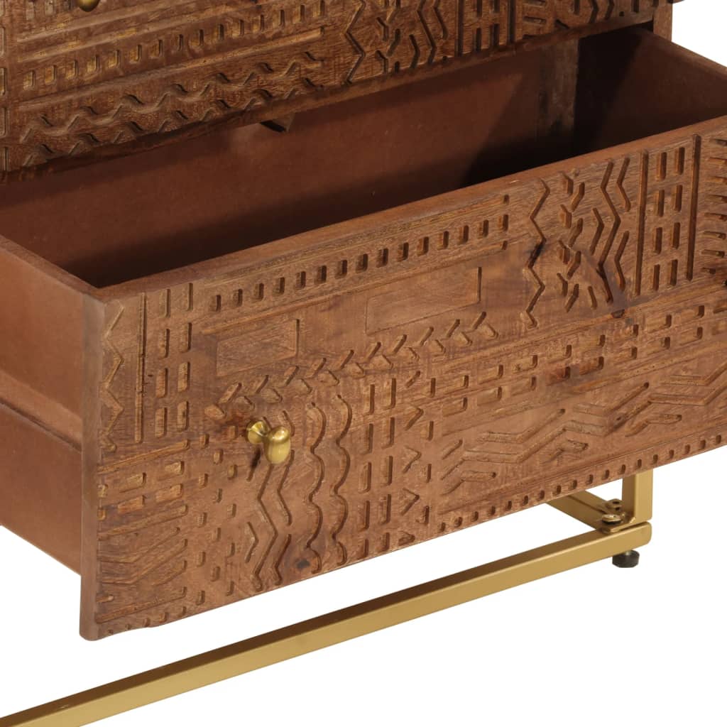 Komoda Se Zásuvkami Masivní Mangovník A Železo