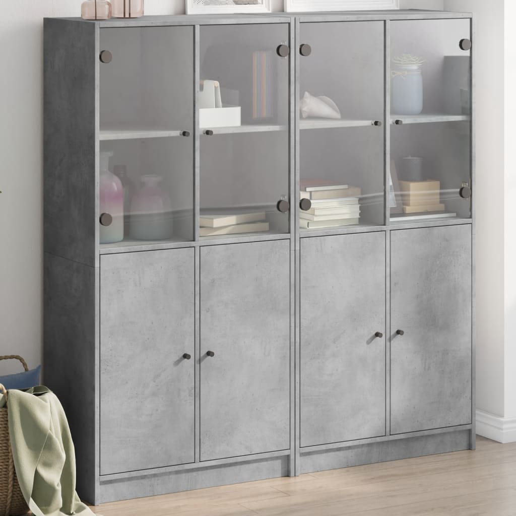 Highboard S Dvířky Bílý 68 X 37 X 142 Cm Kompozitní Dřevo