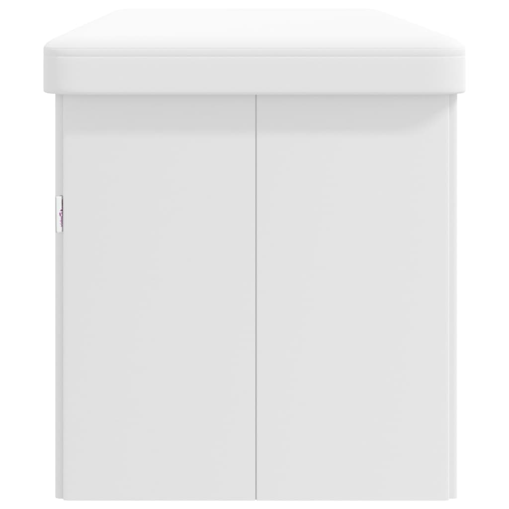 Úložná Lavice Skládací Bílá Pvc