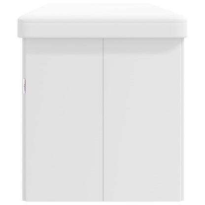 Úložná Lavice Skládací Bílá Pvc