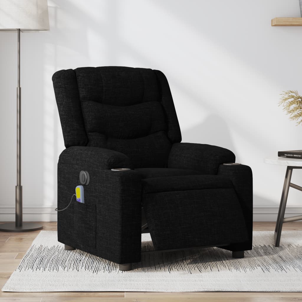 Polohovací Křeslo Černé Textil Černá