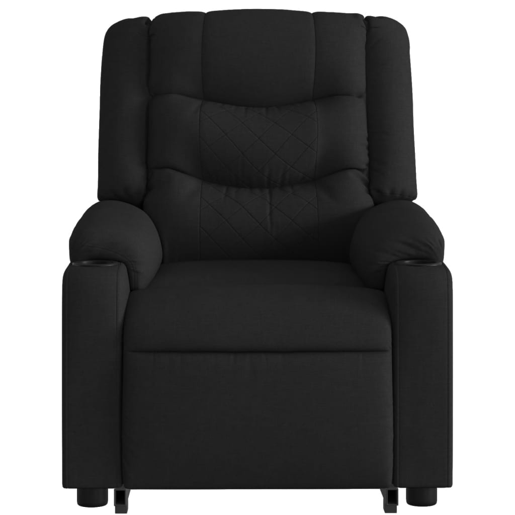 Zvedací Polohovací Křeslo Černé Textil Černá