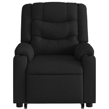 Zvedací Polohovací Křeslo Černé Textil Černá