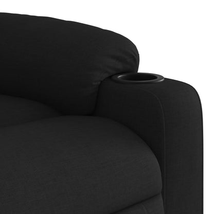 Zvedací Polohovací Křeslo Černé Textil Černá