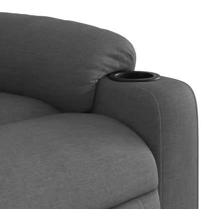 Zvedací Masážní Polohovací Křeslo Tmavě Šedé Textil Tmavě Šedá