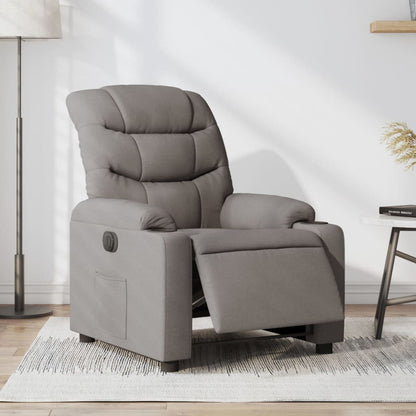 Elektrické Masážní Polohovací Křeslo Textil Taupe