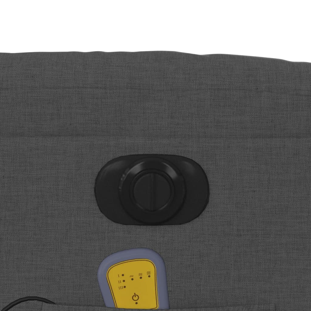 Elektrické Masážní Polohovací Křeslo Tmavě Šedé Textil Tmavě Šedá