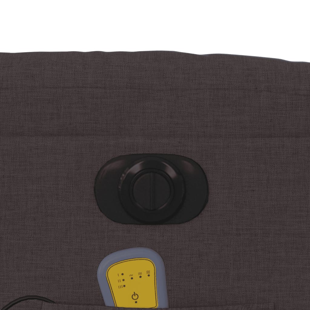 Elektrické Masážní Polohovací Křeslo Tmavě Hnědé Textil Tmavě Hnědá