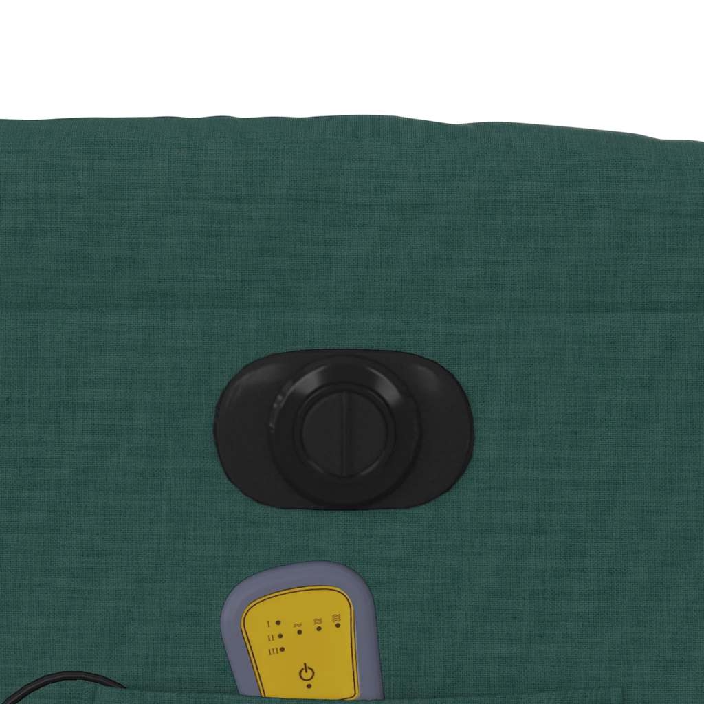 Elektrické Masážní Polohovací Křeslo Tmavě Zelené Textil Tmavě Zelená