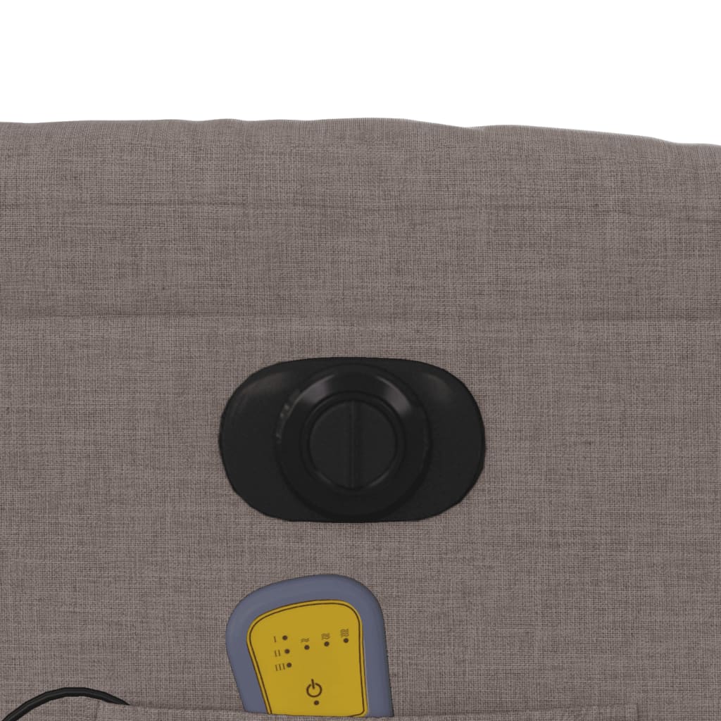 Elektrické Masážní Polohovací Křeslo Textil Taupe