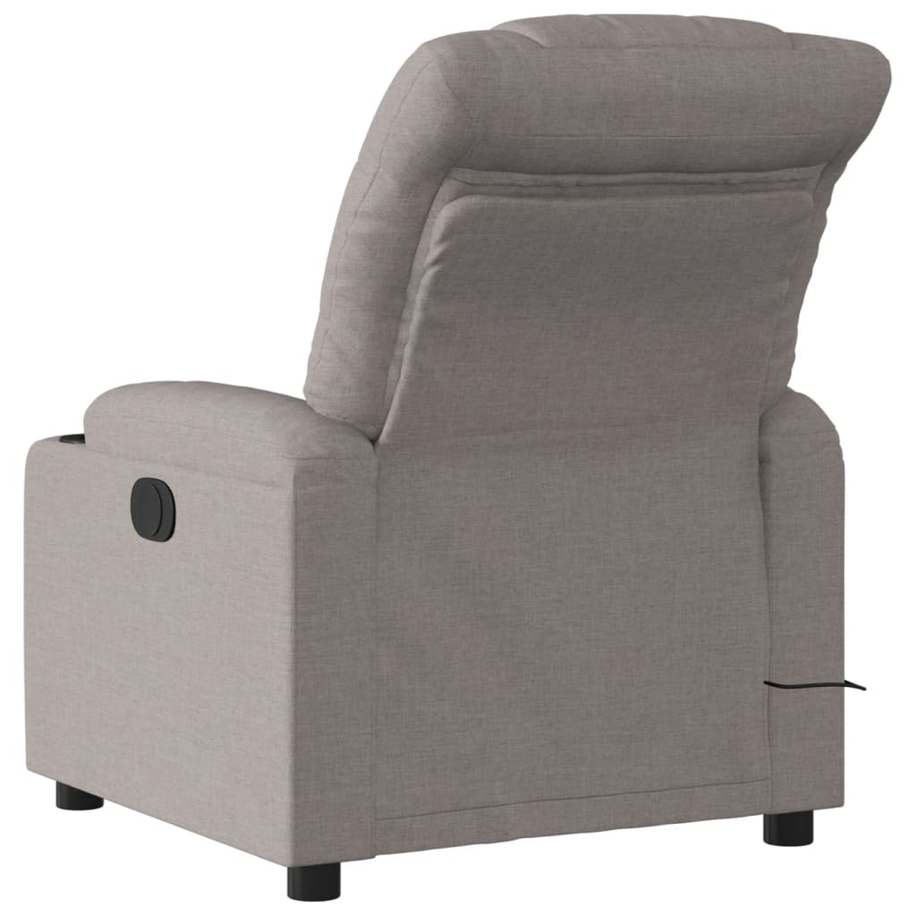 Elektrické Masážní Polohovací Křeslo Textil Taupe