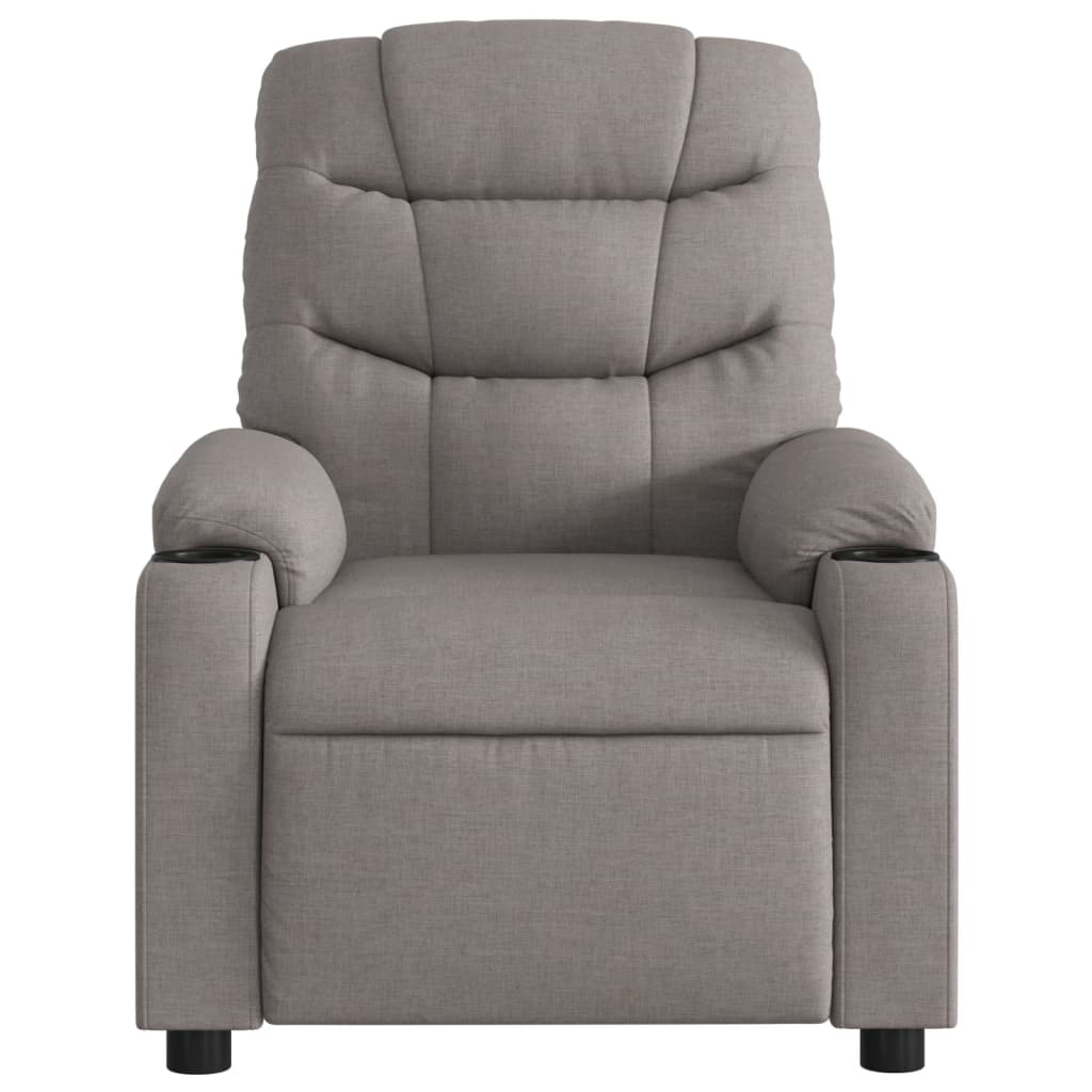 Elektrické Masážní Polohovací Křeslo Textil Taupe