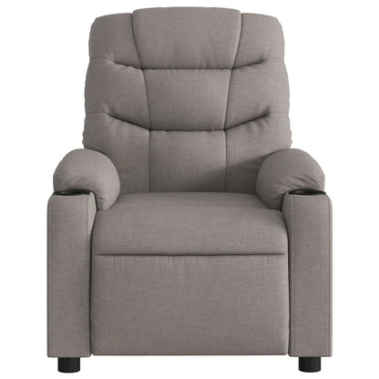 Elektrické Masážní Polohovací Křeslo Textil Taupe