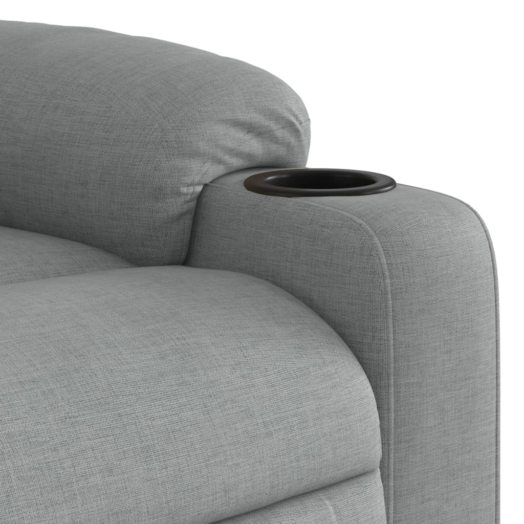 Zvedací Masážní Polohovací Křeslo Světle Šedé Textil Světle Šedá
