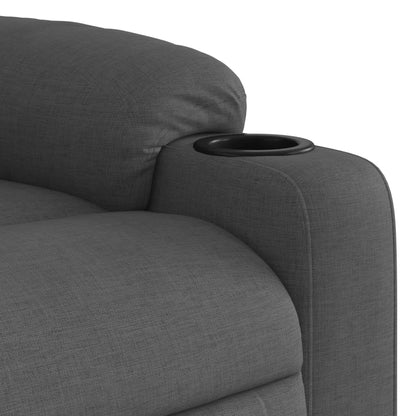 Zvedací Masážní Polohovací Křeslo Tmavě Šedé Textil Tmavě Šedá