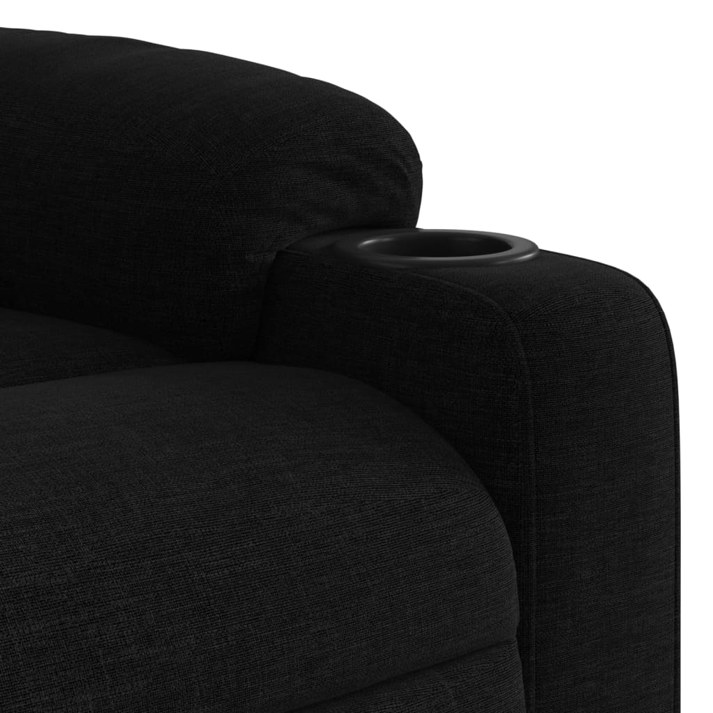 Zvedací Masážní Polohovací Křeslo Černé Textil Černá